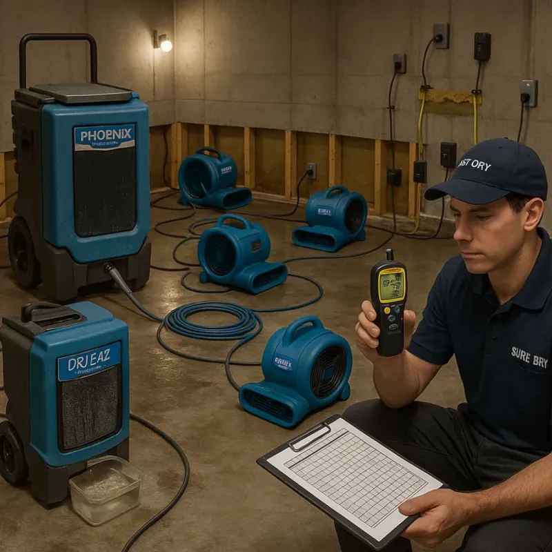 Structural Drying and Dehumidification process in Sutton, NH